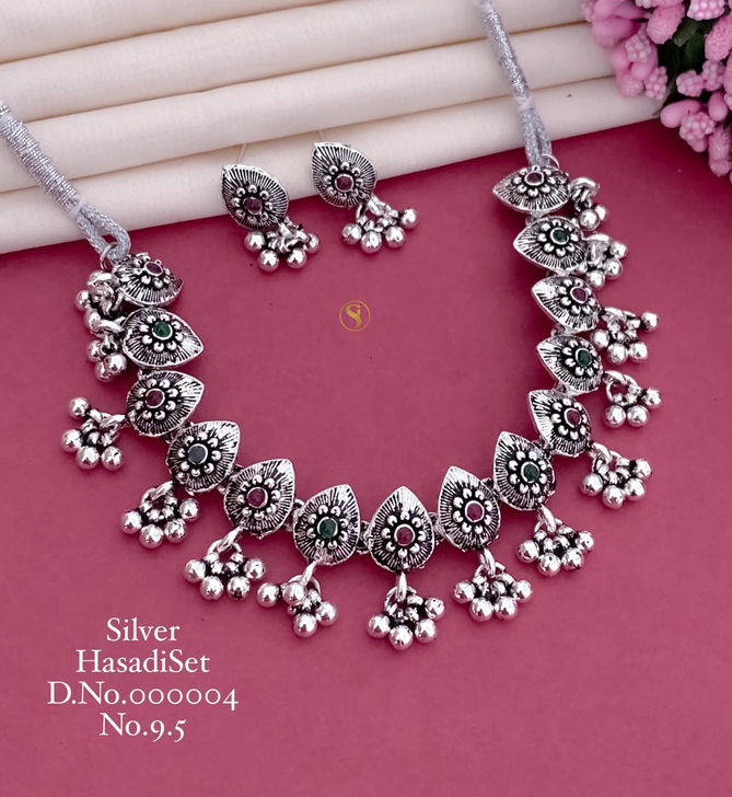 Navratri Special Oxidised Ornaments Silver Hasadi Set Wholesale Shop In Surat
